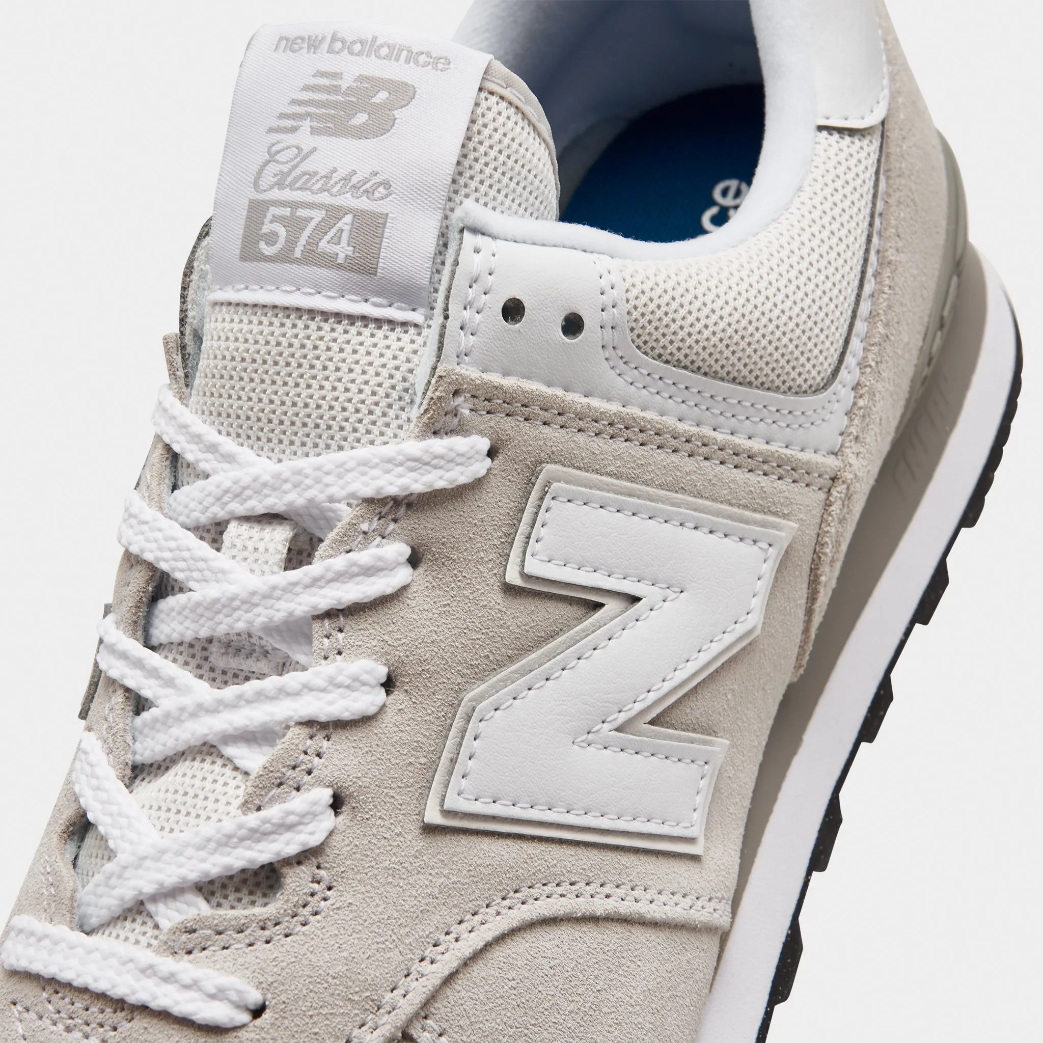Ergonomic Heel Counter Bold Finish New Balance ML574EVW Nimbus Cloud / White