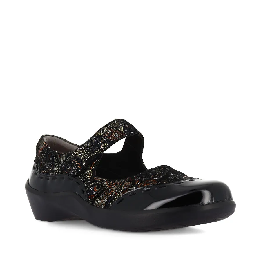 GUMMIBEAR W - BLACK ROYAL PRINT PATENT LEATHER Reef Glow Show Style