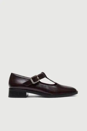 Quick Walk Low Maintenance Lucy T-Bar in Burgundy Leather