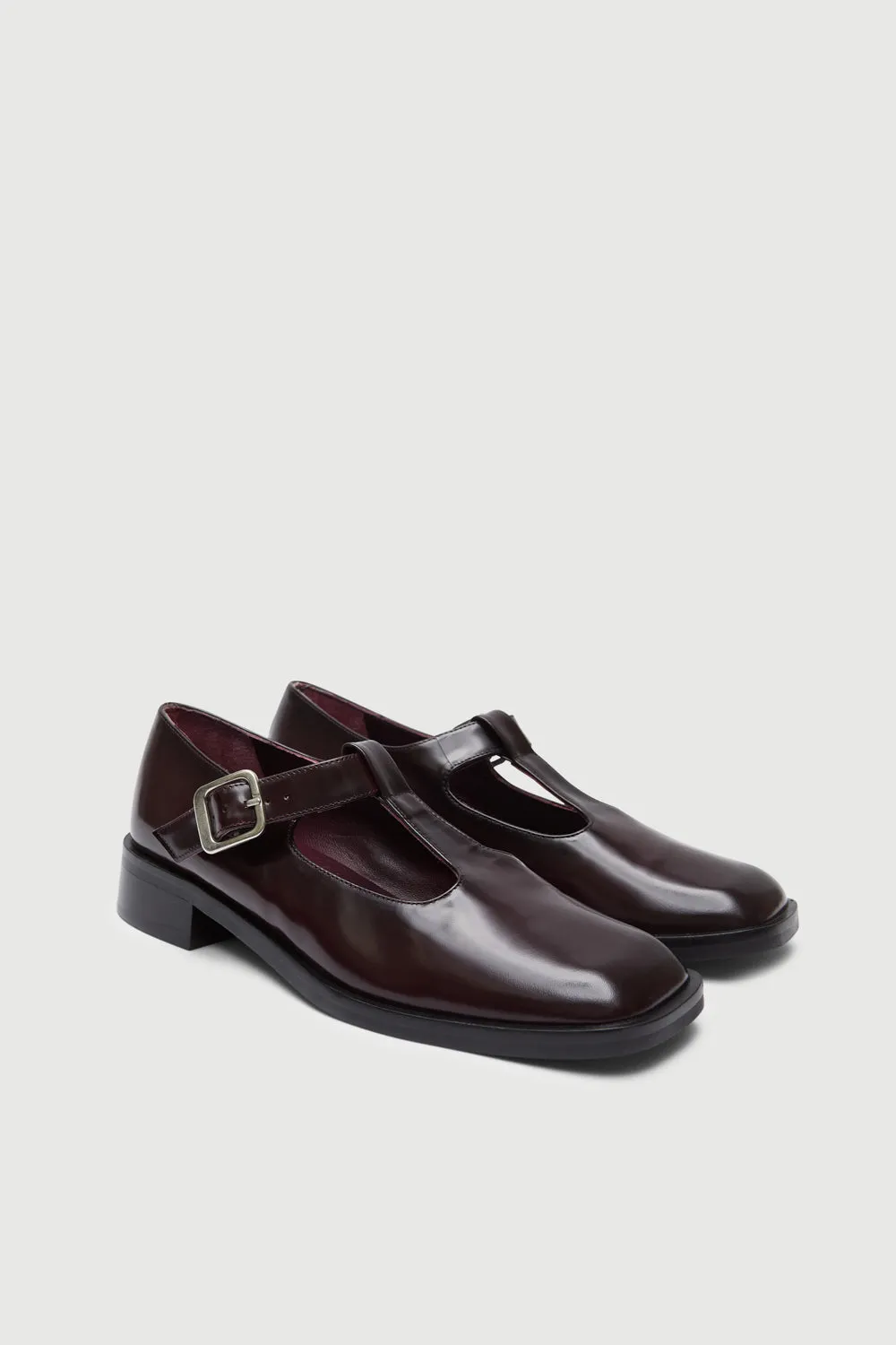 Pure Sprint Lucy T-Bar in Burgundy Leather