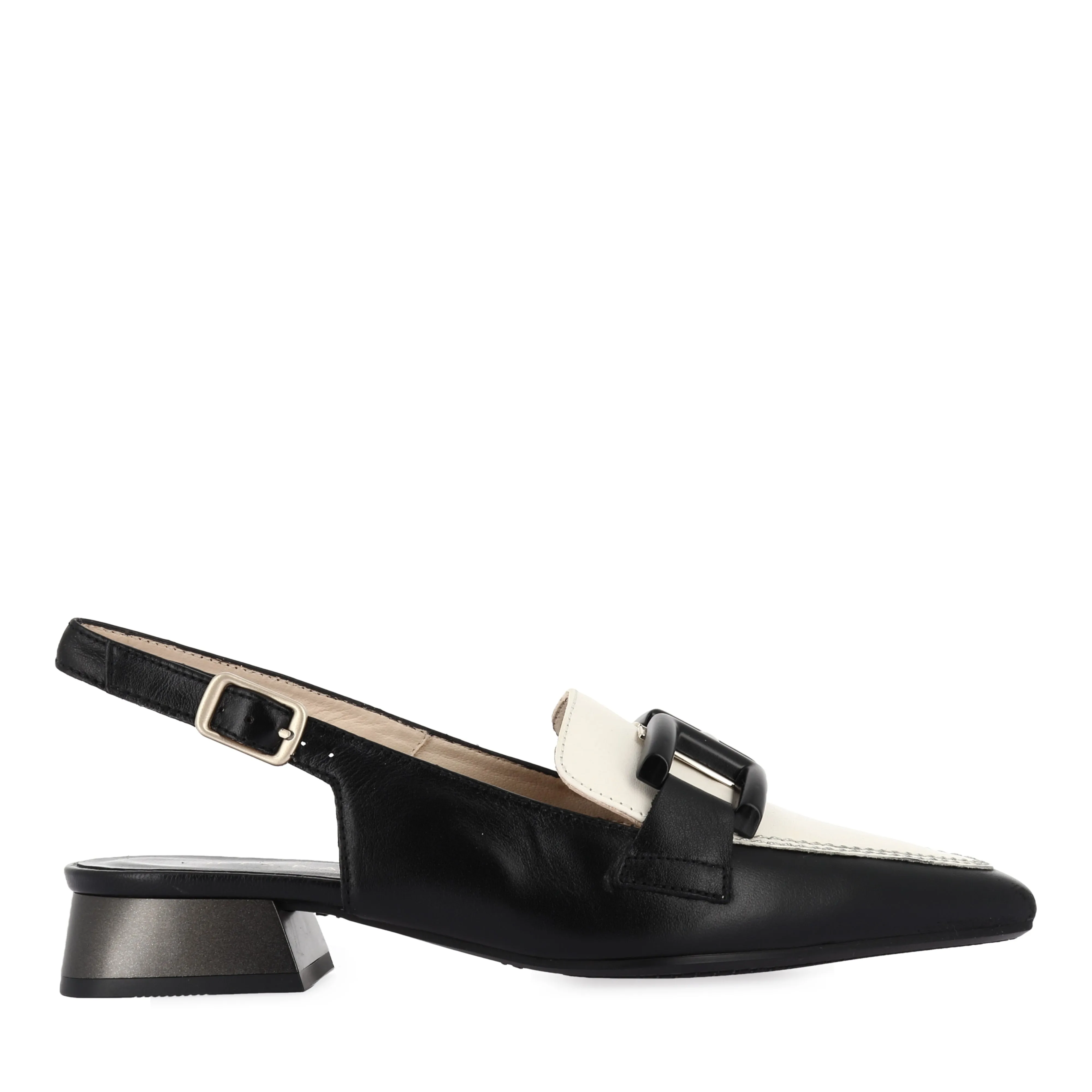 DALI - BLACK/WHITE LEATHER Market Pace Wide Width Option