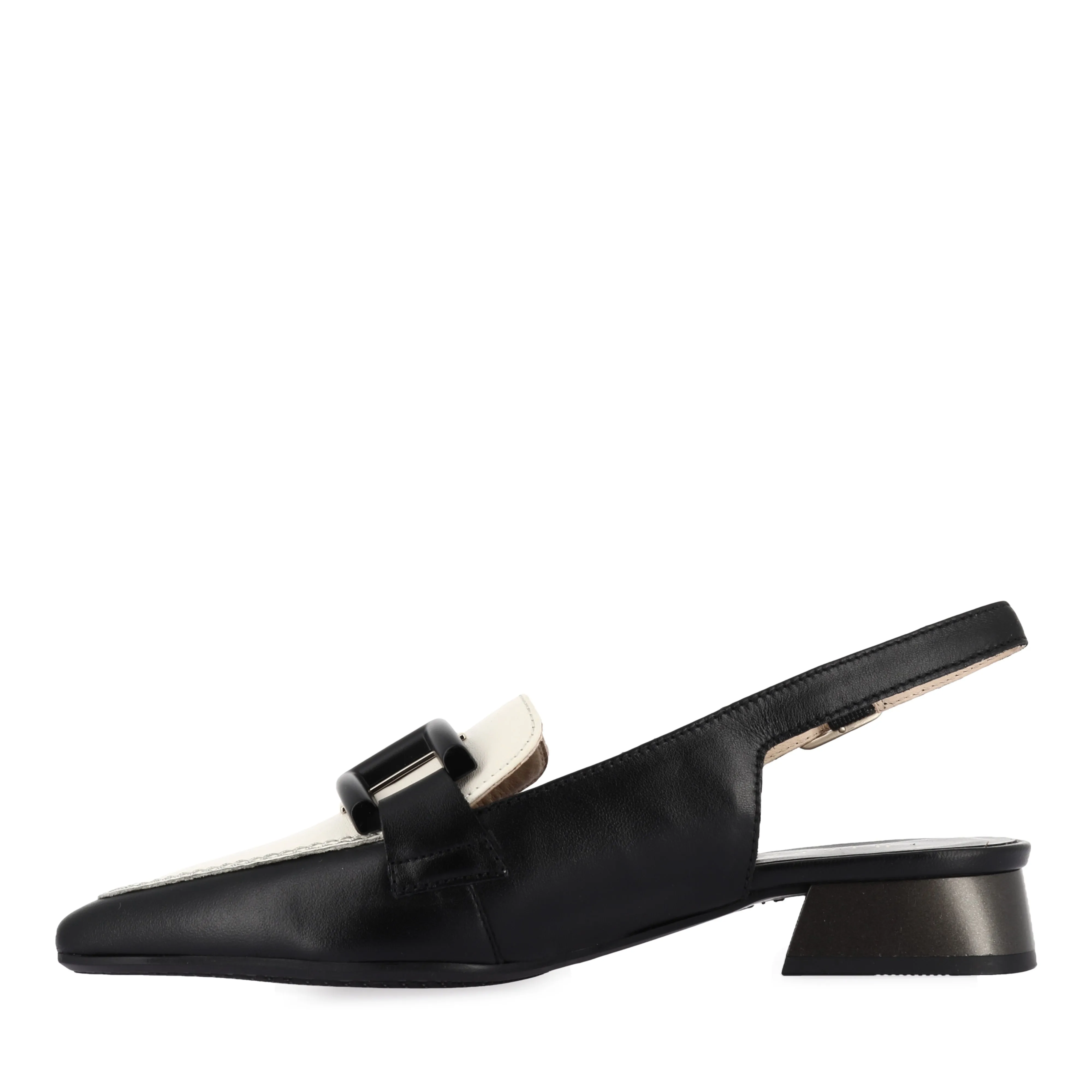 Comfortable walking shoes DALI - BLACK/WHITE LEATHER