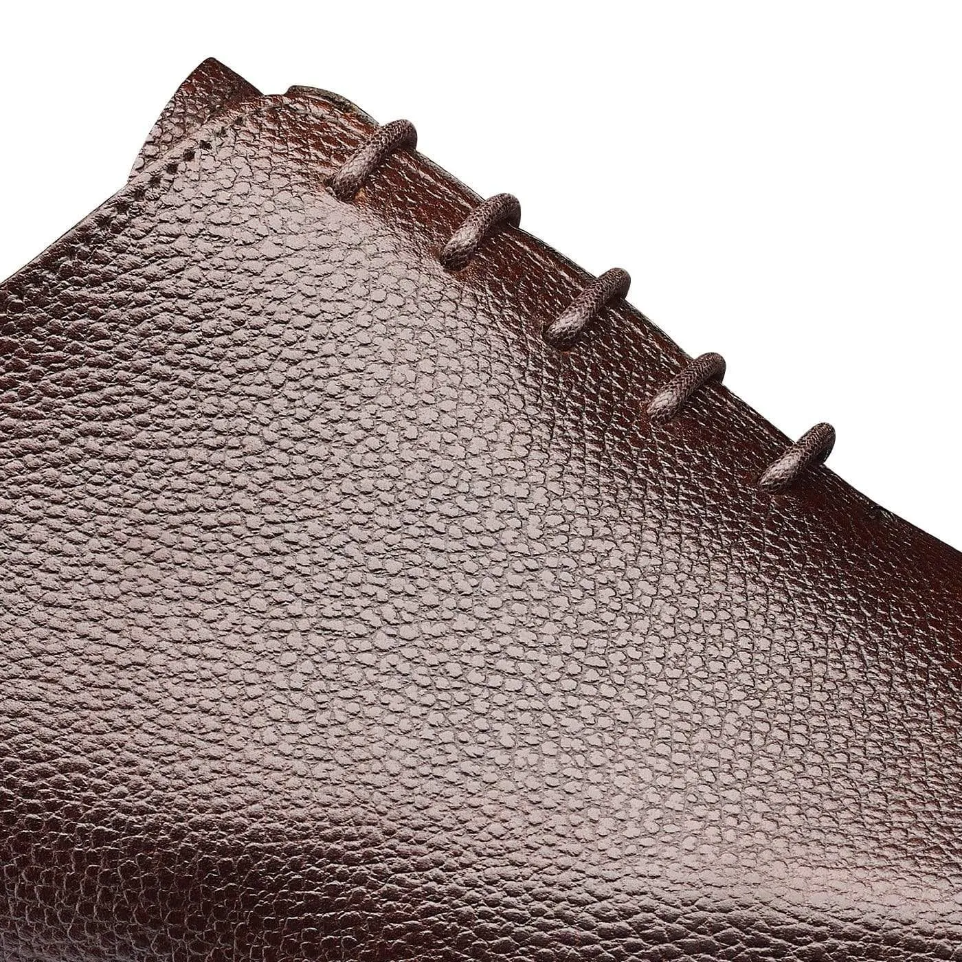 Spanish Leather Oxfords Simple Yet Elegant Alex Dark Brown Pebble Grain