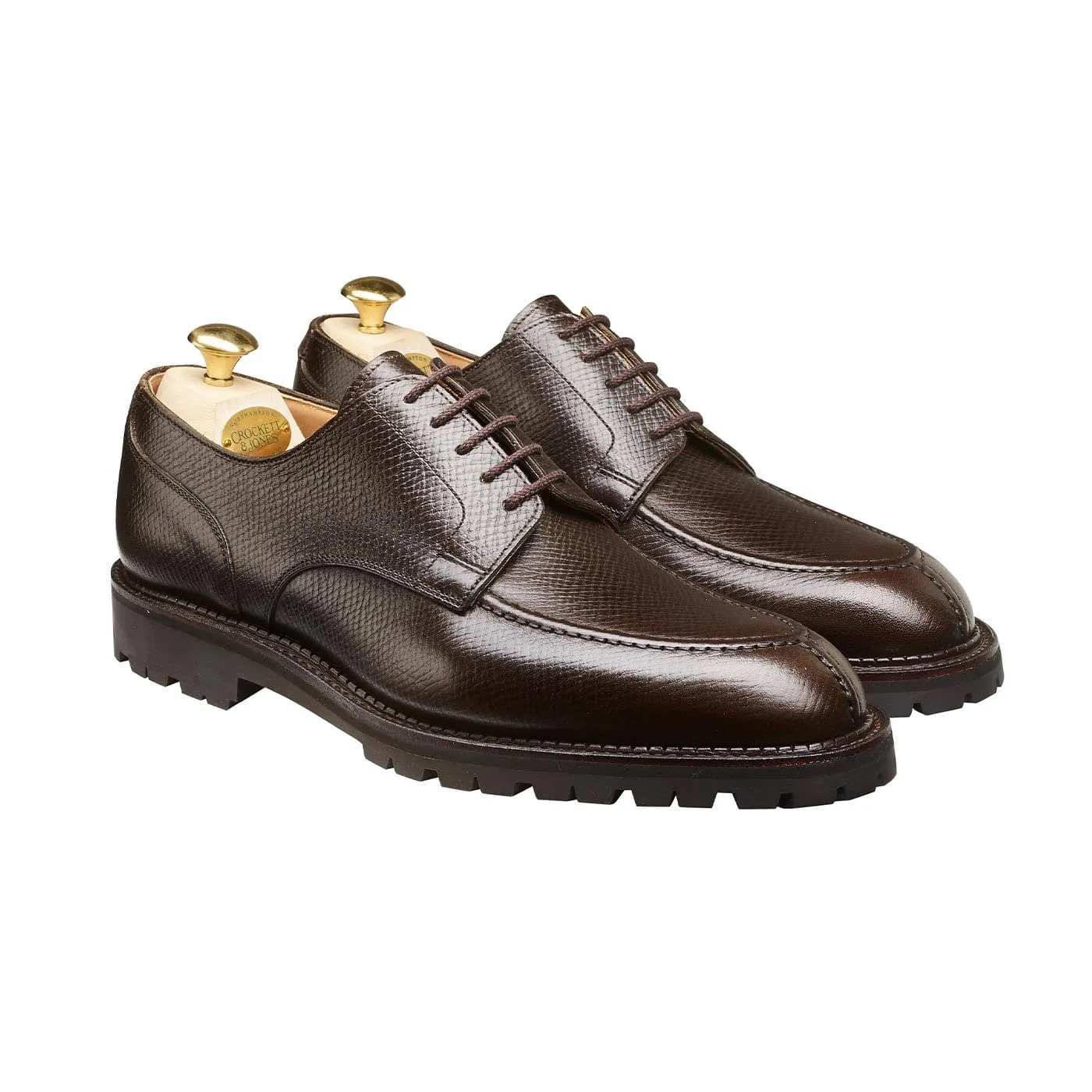 Denver Dark Brown Hatch Grain Foot Guard Shock Absorbing