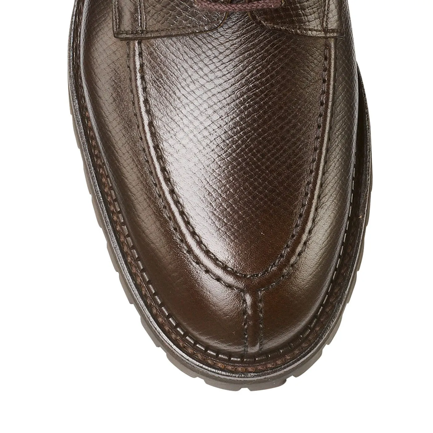 Waxed Finish Denver Dark Brown Hatch Grain