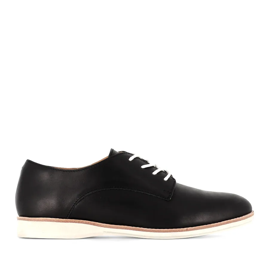Quick Pace DERBY - BLACK LEATHER