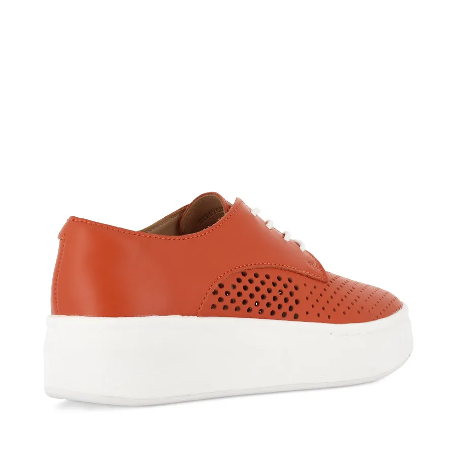 DERBY CITY PUNCH - TANGERINE LEATHER Stable Heel Counter
