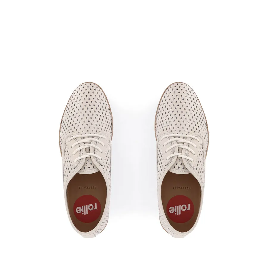 DERBY PUNCH OVERLAY - BONE/PEWTER Breathable Fit Minimal Look