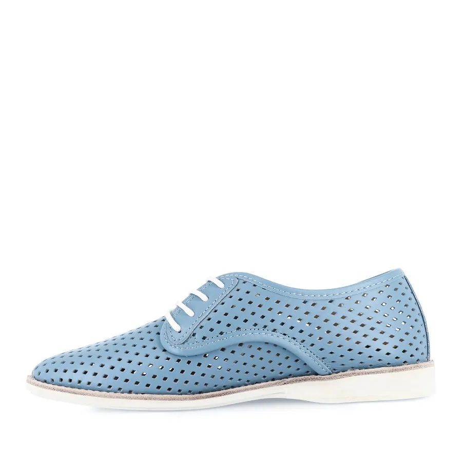 DERBY PUNCH - STEEL BLUE LEATHER casual wear shoes Firm Pace