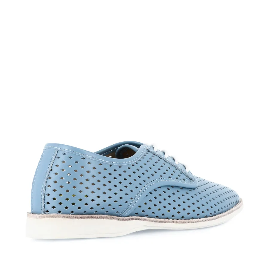 Date Ready Stylish Walking Shoes DERBY PUNCH - STEEL BLUE LEATHER