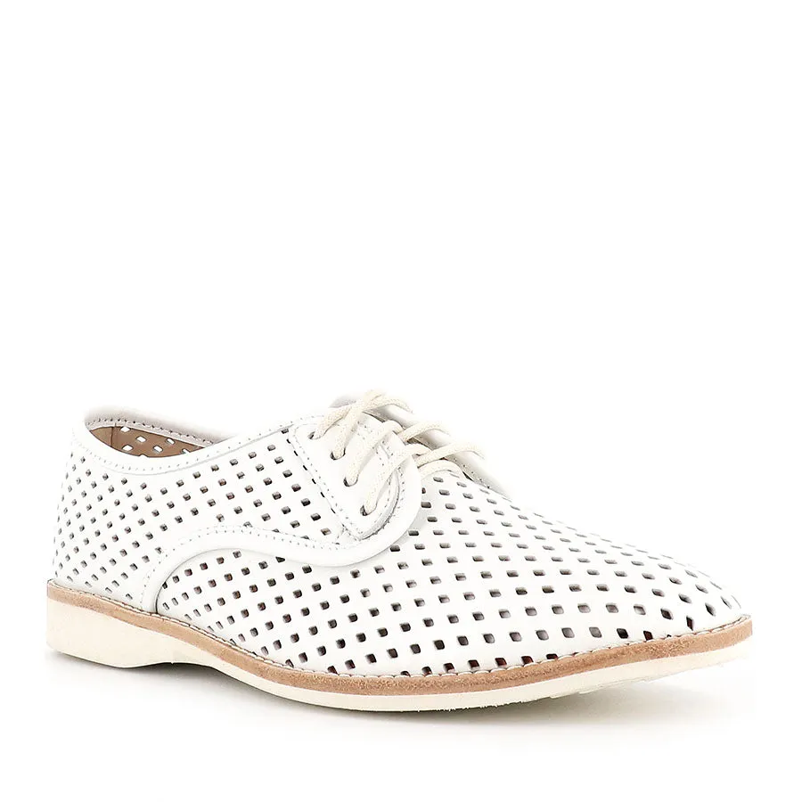 DERBY PUNCH - WHITE LEATHER Comfortable Leather Slip-ons