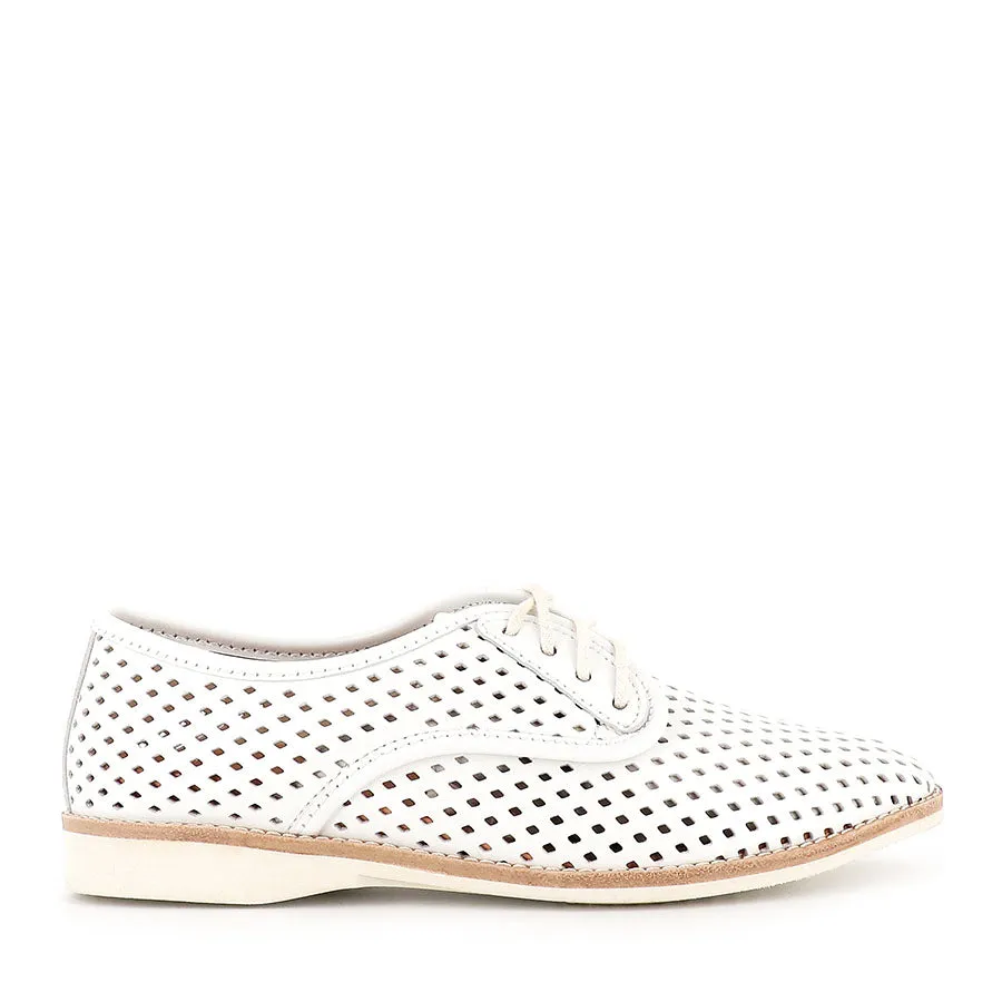 DERBY PUNCH - WHITE LEATHER City Stroll Vacation Style