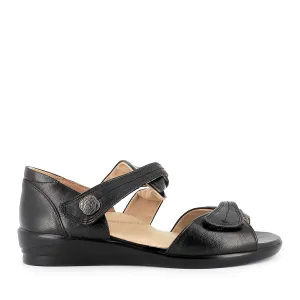 DOXIE W - BLACK LEATHER Slip Ease Warm Feel