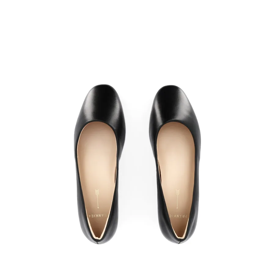 Shank Foot Health Flats DORSET - BLACK LEATHER