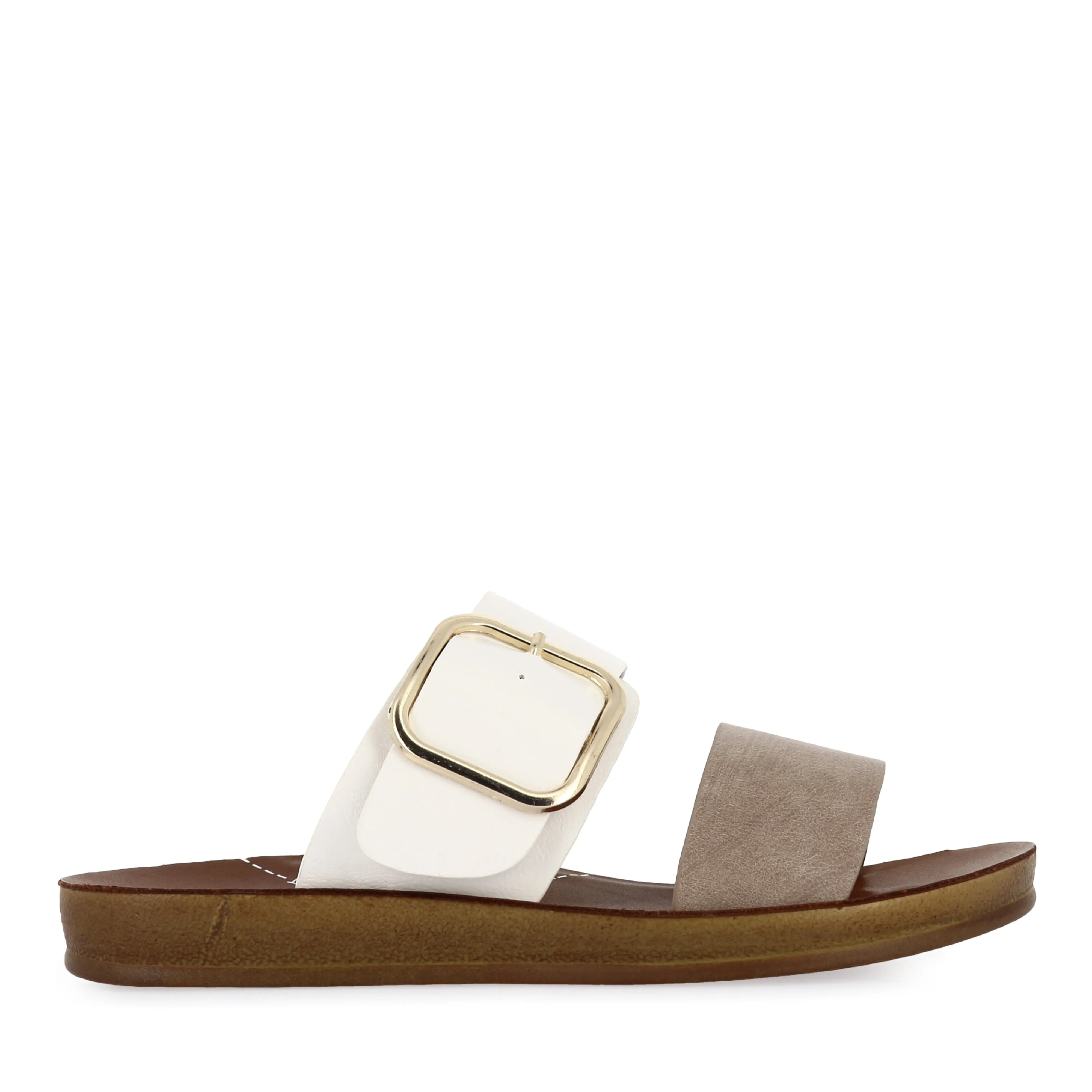 DOTI - TAUPE/WHITE Elasticated Elastic Collar