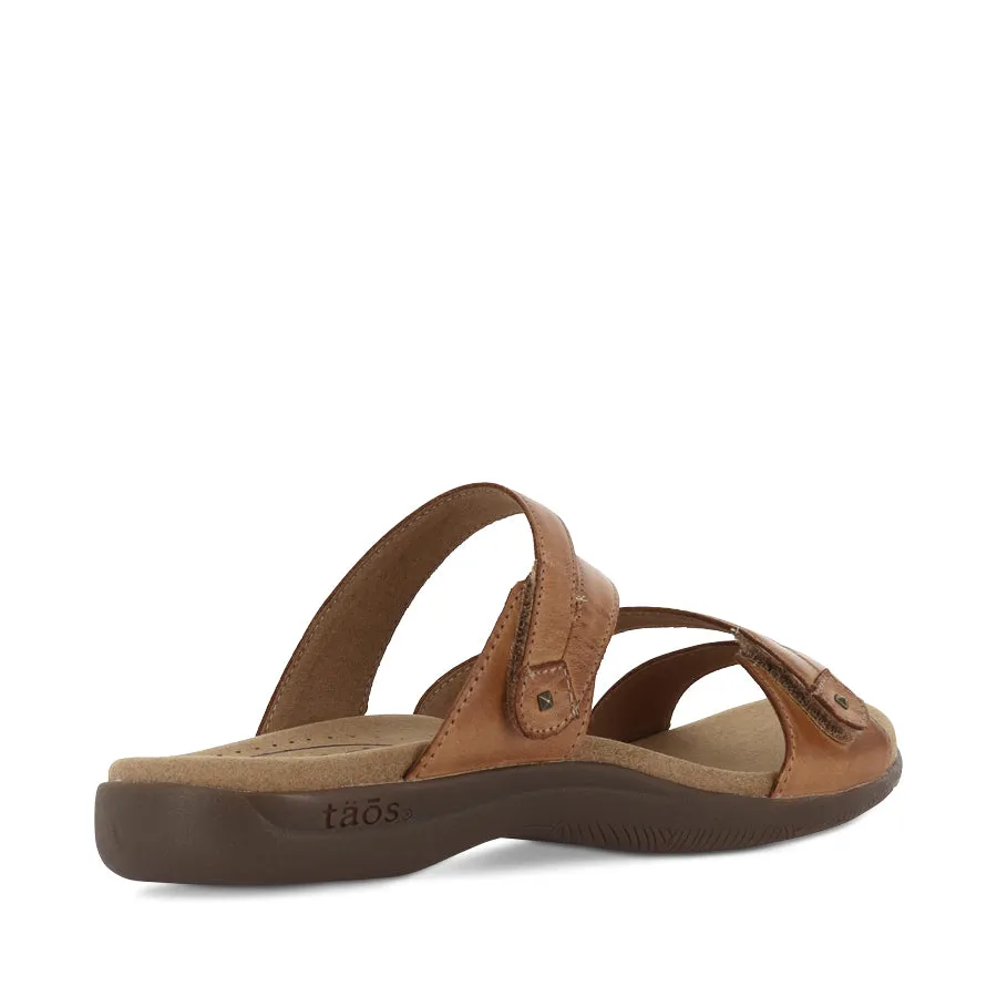 Comfy Relax Shoes Quick Travel Sandals DOUBLE U - CARAMEL LEATHER