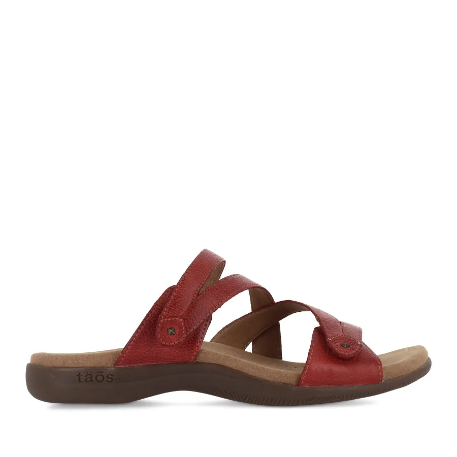 Comfortable Support Soft Footwear DOUBLE U - RED LEATHER