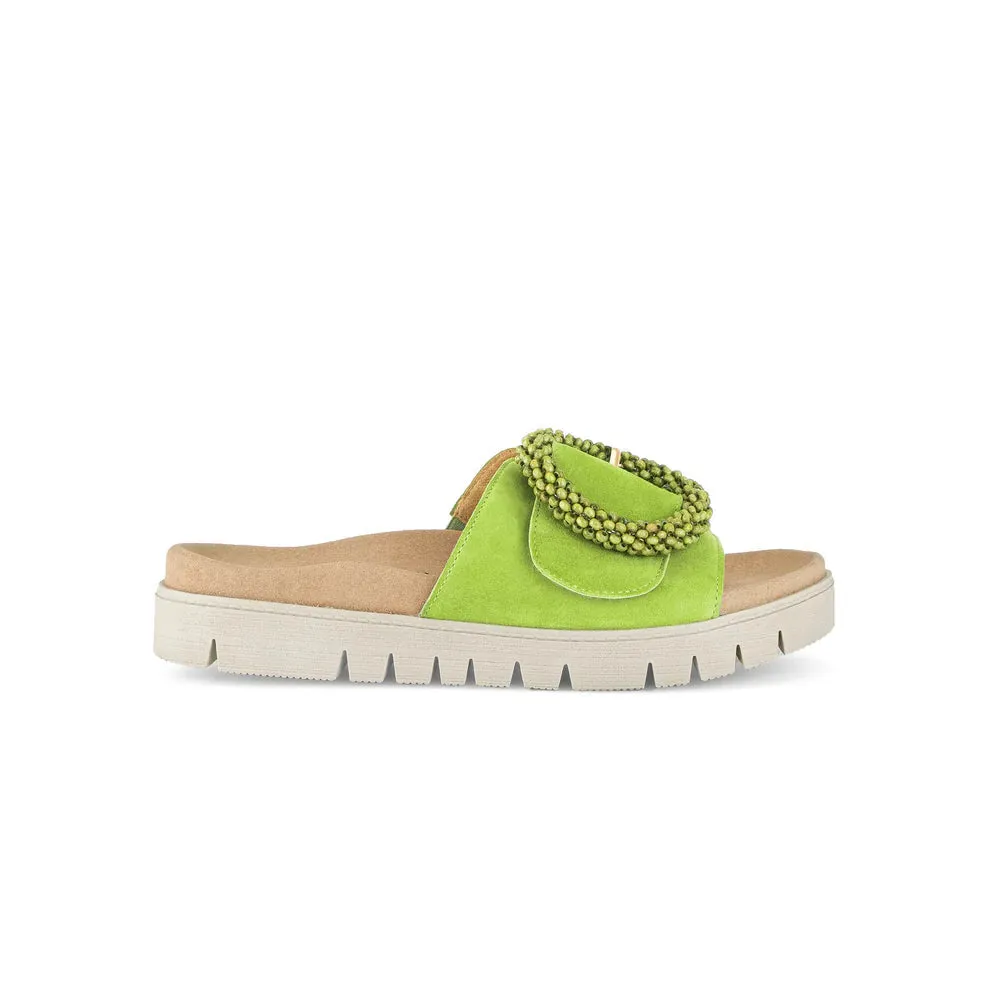 Garden Walk Style Goal GABOR SLIDE W/ BUCKLE - GREEN