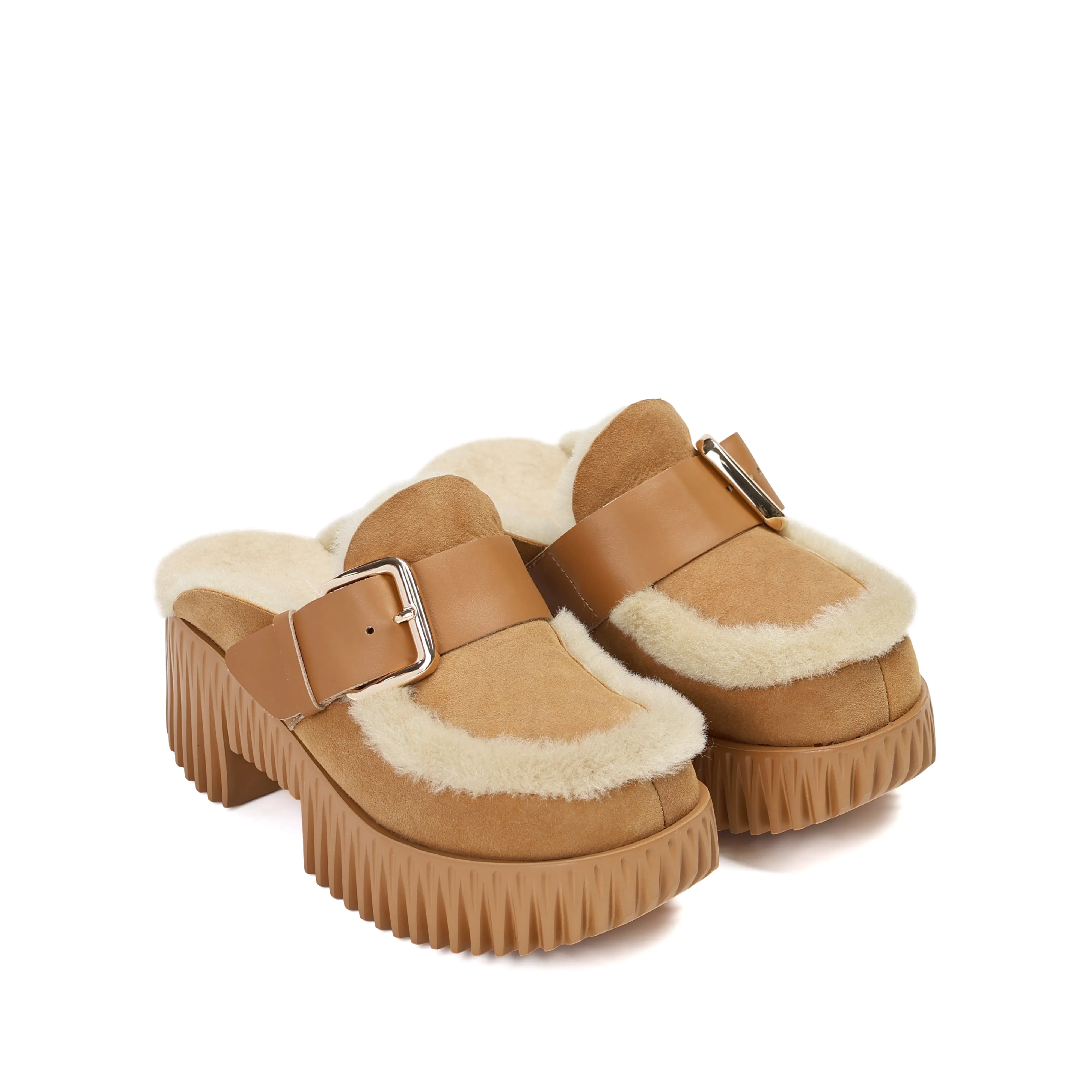 4CCCCEES PLIA AMBER CLOGS - CAMEL Light Step
