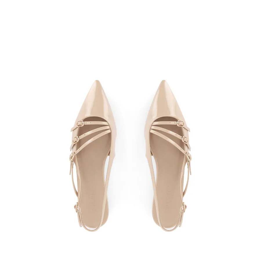 HETTIE - BEIGE PATENT Timeless Footwear Happy Mood