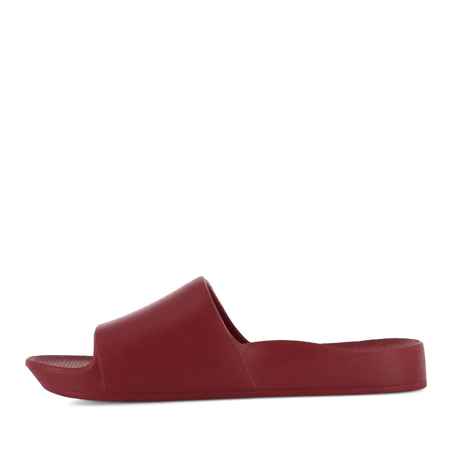 Agile Comfy Shoes ARCH SUPPORT SLIDES - SANGRIA RED