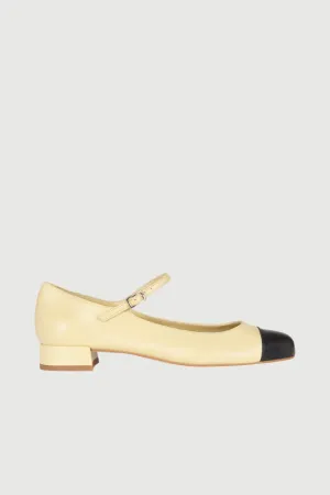Lola Mary Janes in Beige Leather Detachable