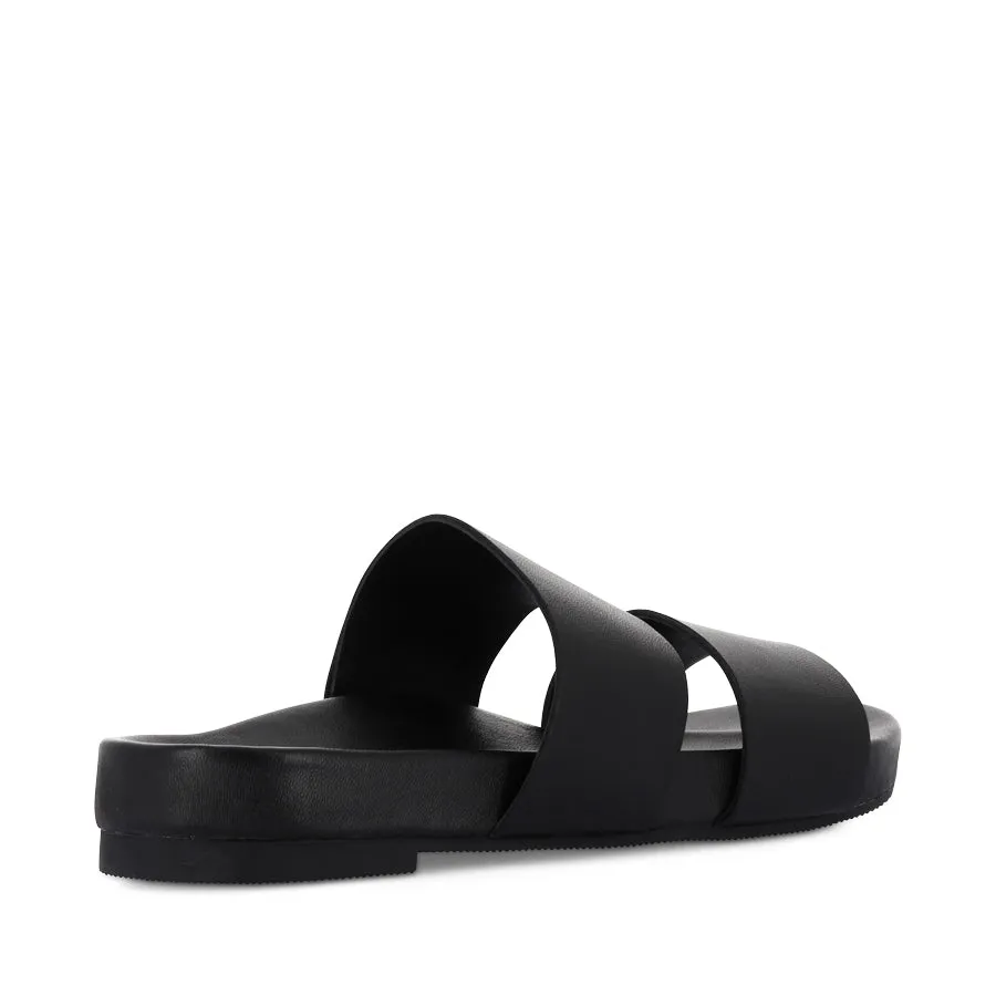 DAISY - BLACK BLACK LEATHER Cozy Style