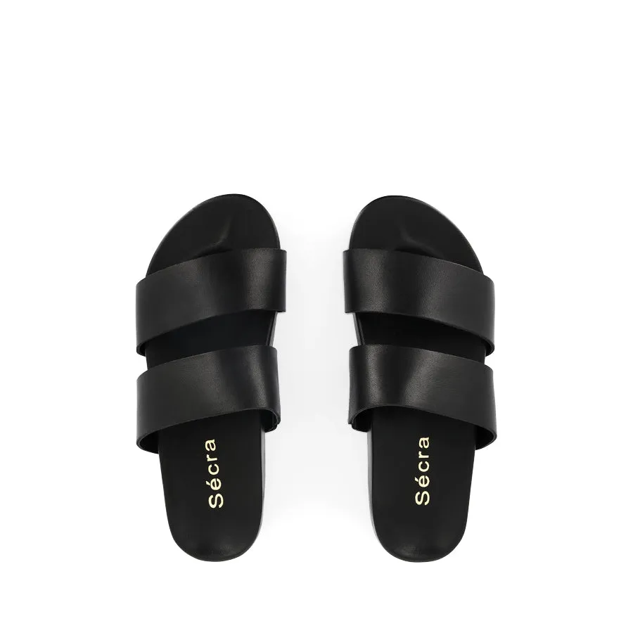 Simple Sandal Fit DAISY - BLACK BLACK LEATHER