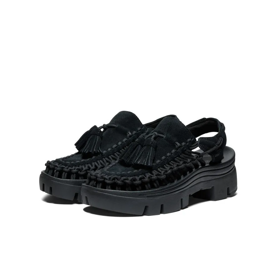 All Gender UNEEK PLT Tassel Sneaker  |  Black/Black Round Toe
