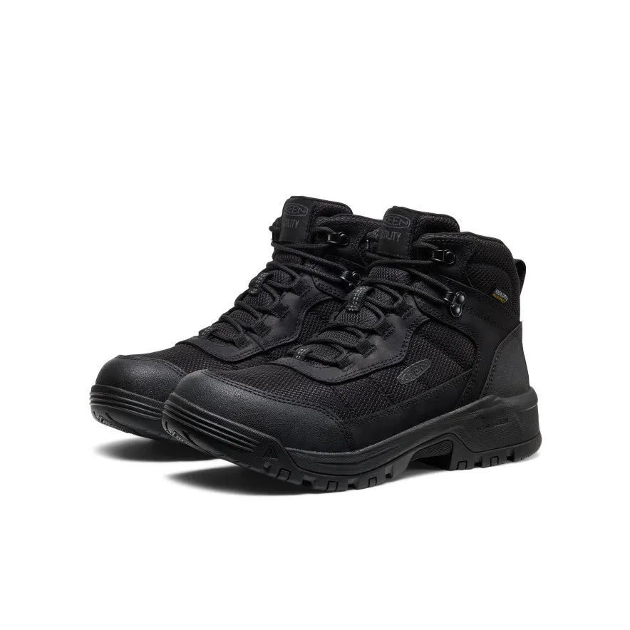 Durable Sole All-Purpose Men's Skokie Waterproof Work Boot (Soft Toe)  |  Black/Black