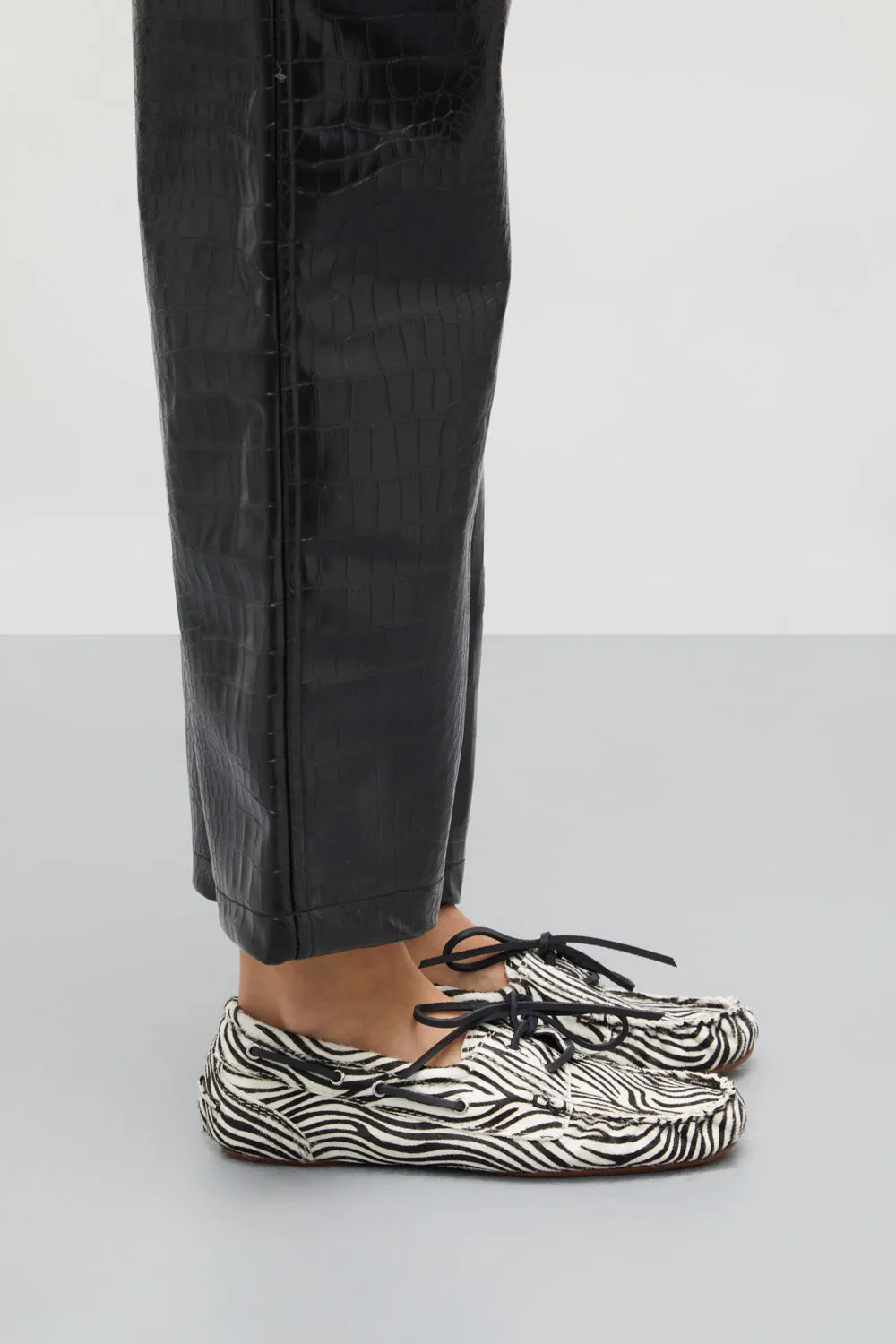 Orthopedic friendly Ivy loafers in Zebra print Calf Hair