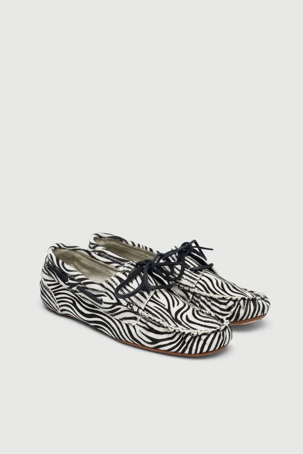 Ivy loafers in Zebra print Calf Hair Medallion Perforation