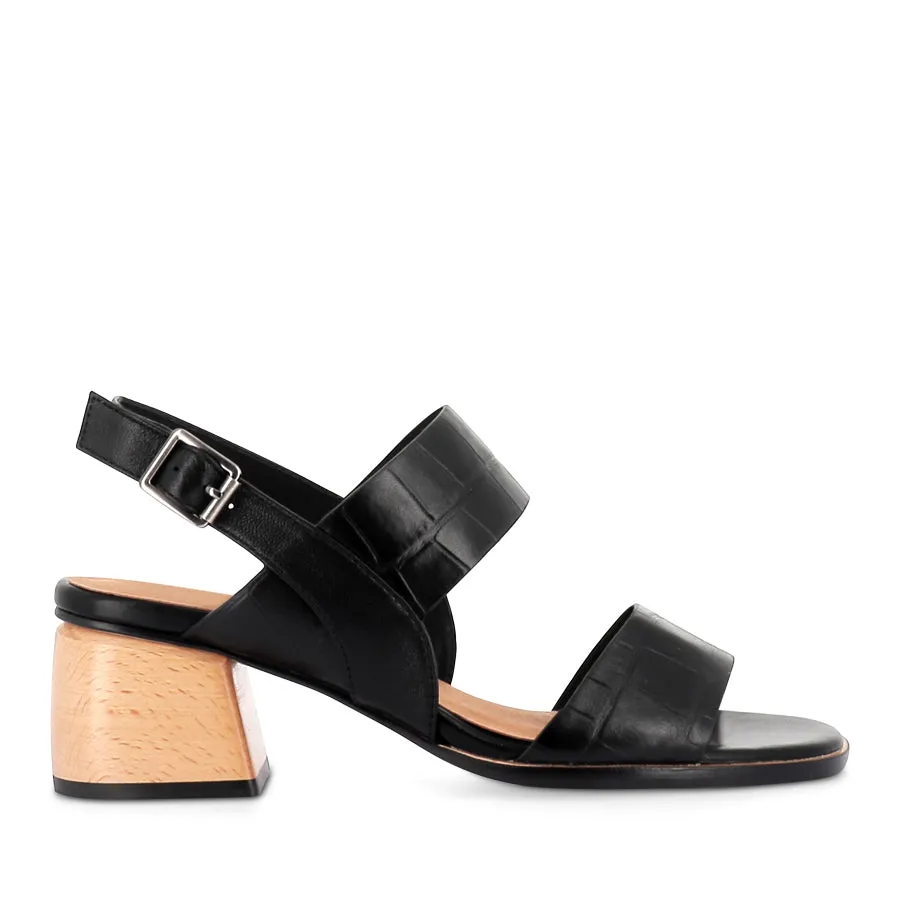Cinema look POZZIE - BLACK CROC LEATHER