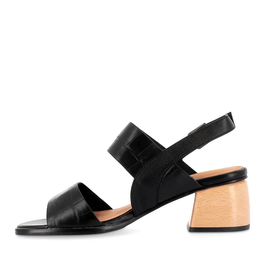 Pointed Toe Design urban scene POZZIE - BLACK CROC LEATHER