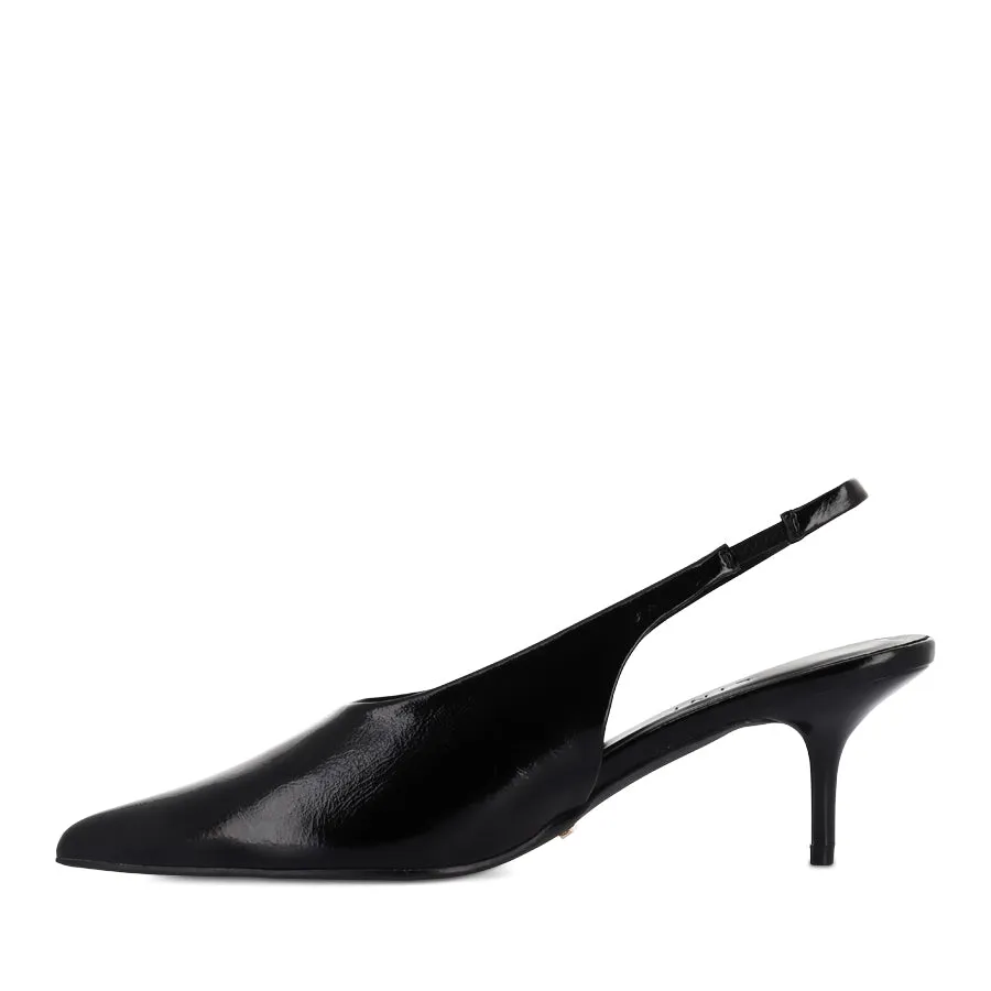 XISHI - BLACK CRINKLE PATENT Comfortable Material