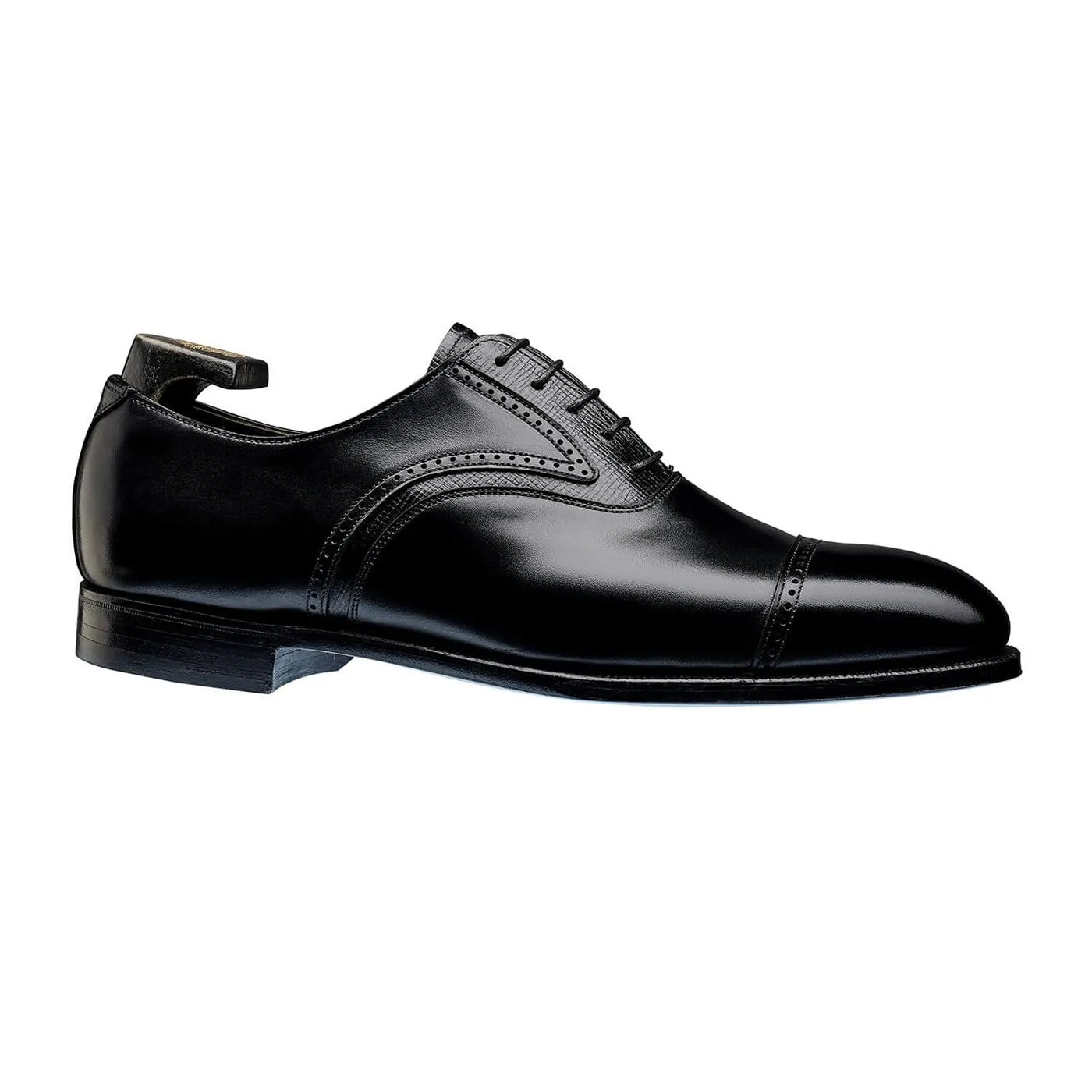 Perry Black Calf & Black Willow Grain Trendy Oxfords