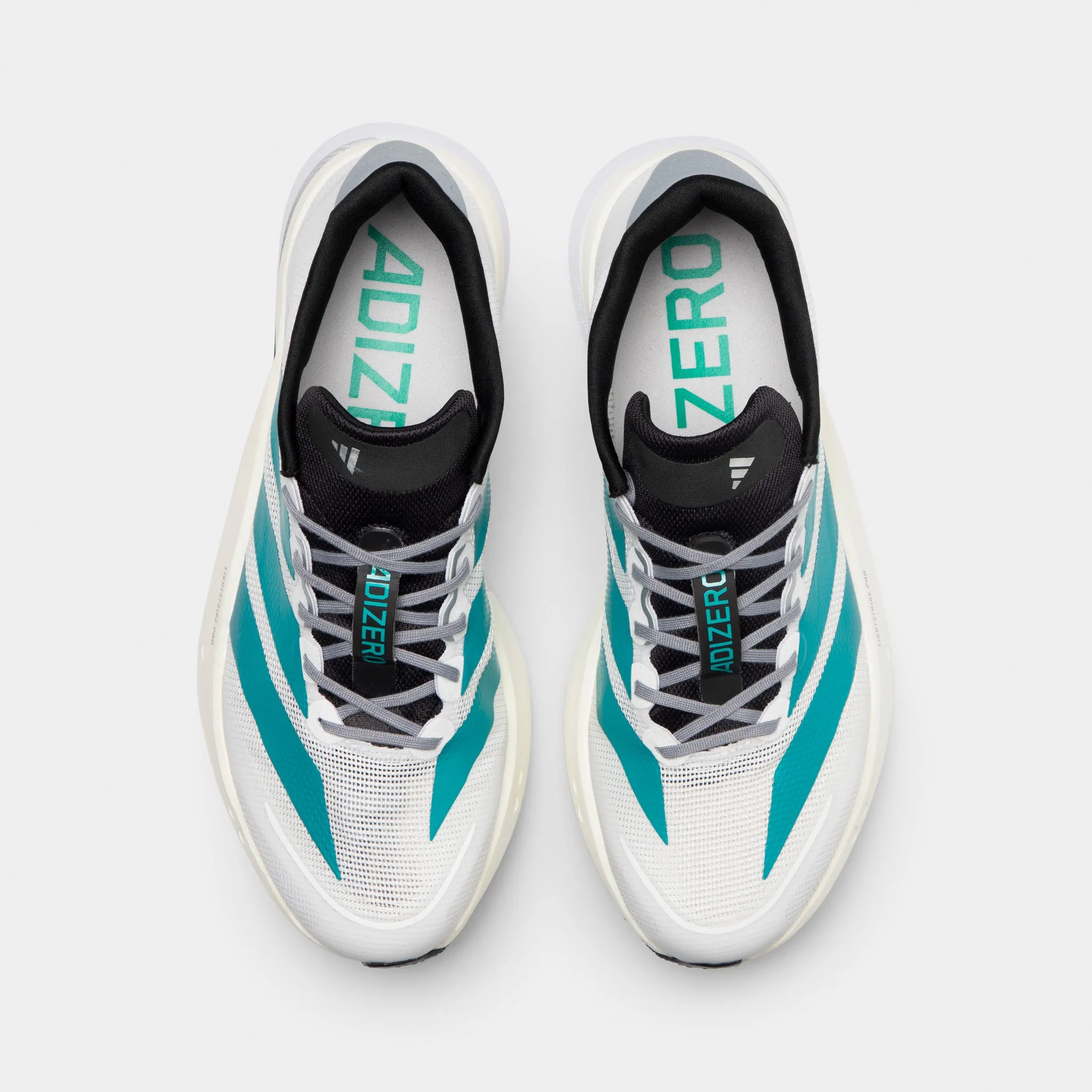 adidas Adizero Boston 13 White / Pure Tea - Grey Reflective details