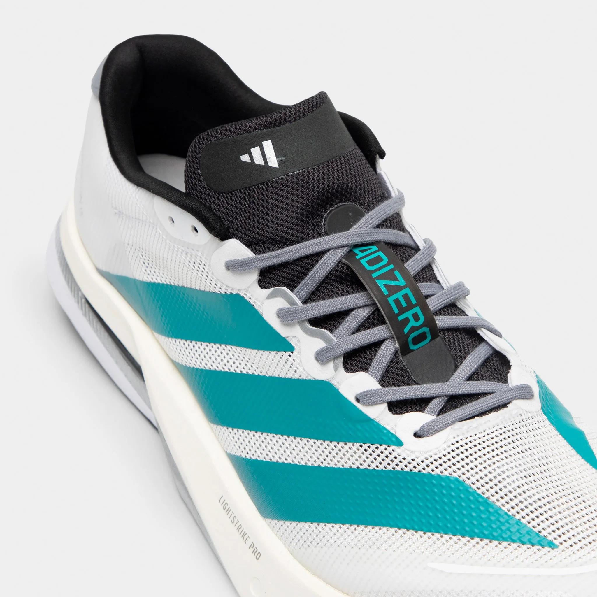 adidas Adizero Boston 13 White / Pure Tea - Grey Arch Contour Design Textured Grip Pattern