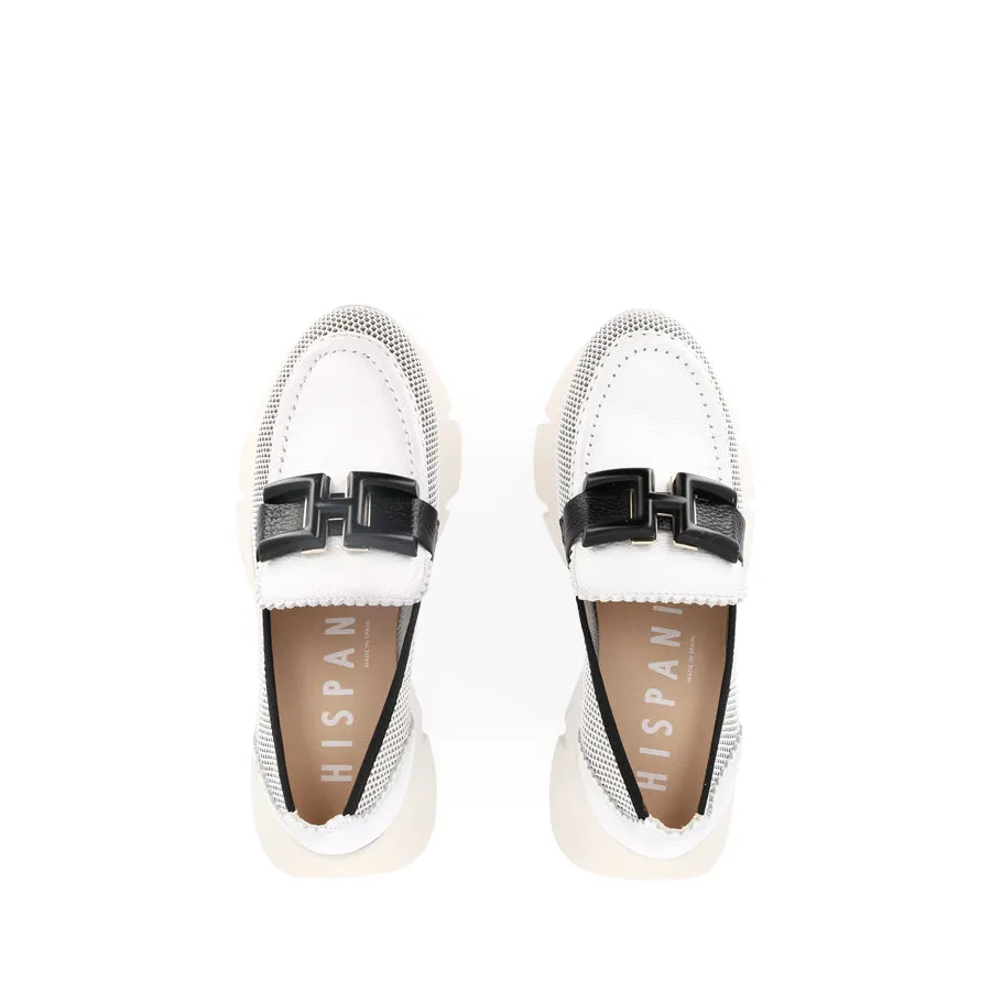 HAWAI - BLACK/WHITE LEATHER Wide Walk