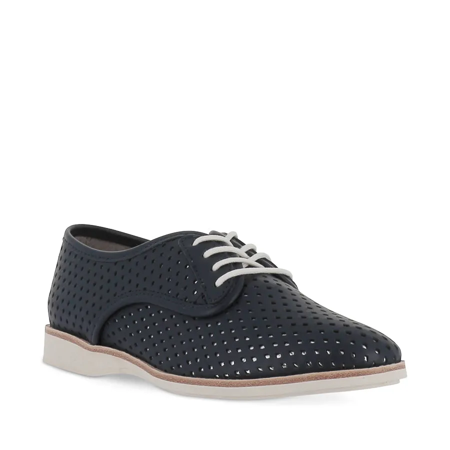 Oil-Treated DERBY PUNCH OVERLAY - DARK NAVY/SILVER