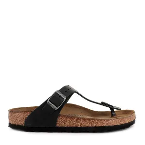 GIZEH LEATHER - BLACK OILED LEATHER Comfortable Beach Footwear Flexible Fit