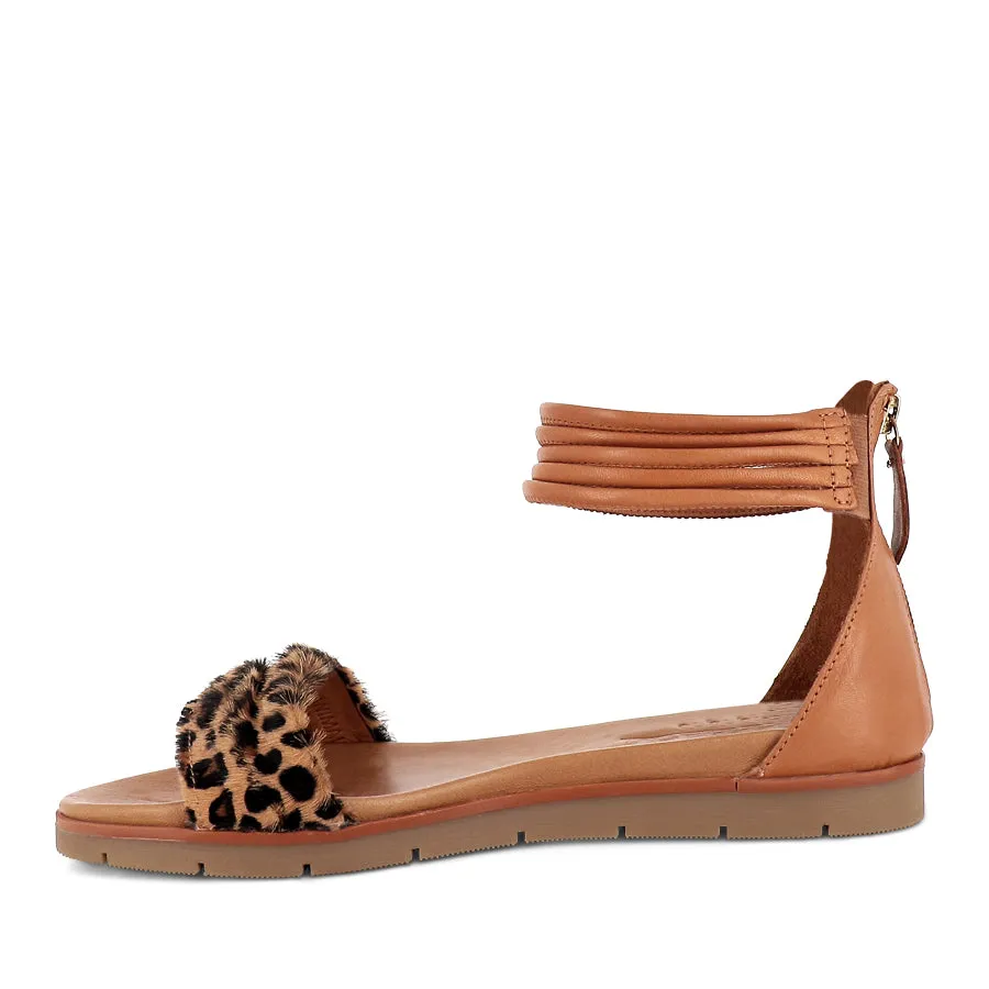 LUCILLE ANIMAL - OCELOT LEOPARD LEATHER Classic Design EVA sole