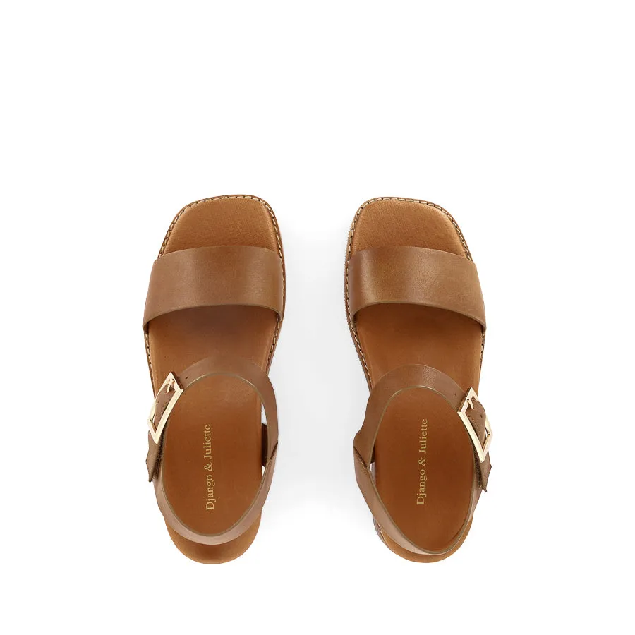 ELISSAY - TAN LEATHER Thick sole