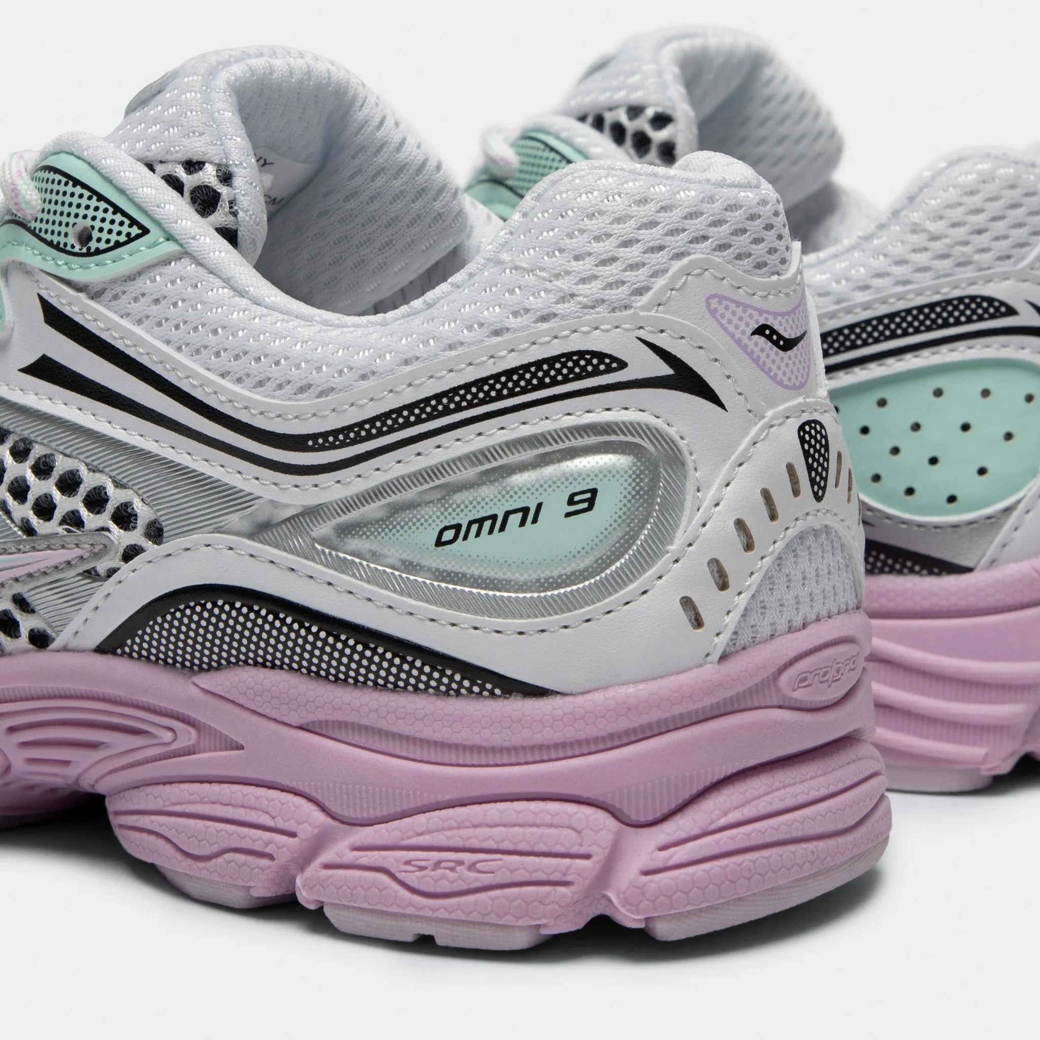 Responsive Foam Technology Lean Ride Saucony Juniors' Omni 9 White / Lilac