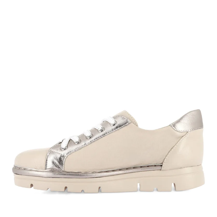 ELOS - VANILLA PLATINO LEATHER FlatSole Enhanced Fit