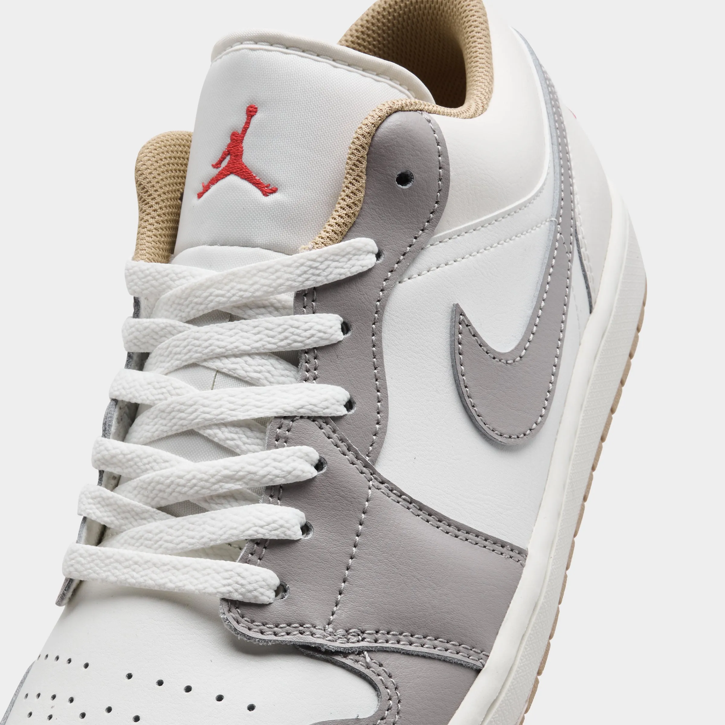 Jordan 1 Low Sail/Fire Red-College Grey Basketball Comfort Zones