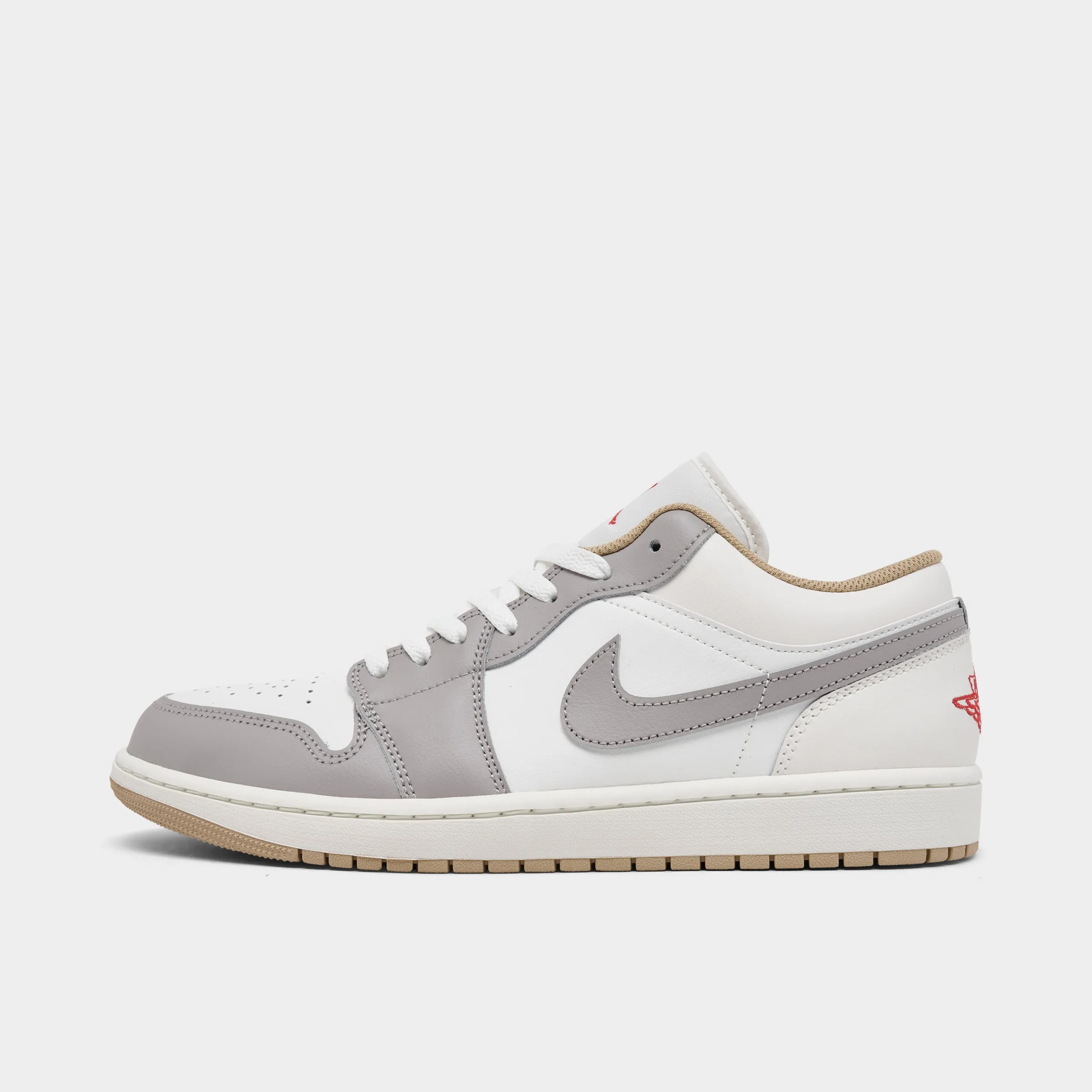Sneakers Comfortable Fit Heel Stability Jordan 1 Low Sail/Fire Red-College Grey
