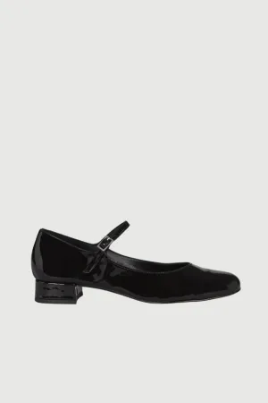 Emilia Mary Janes in Black Patent Leather Closed back