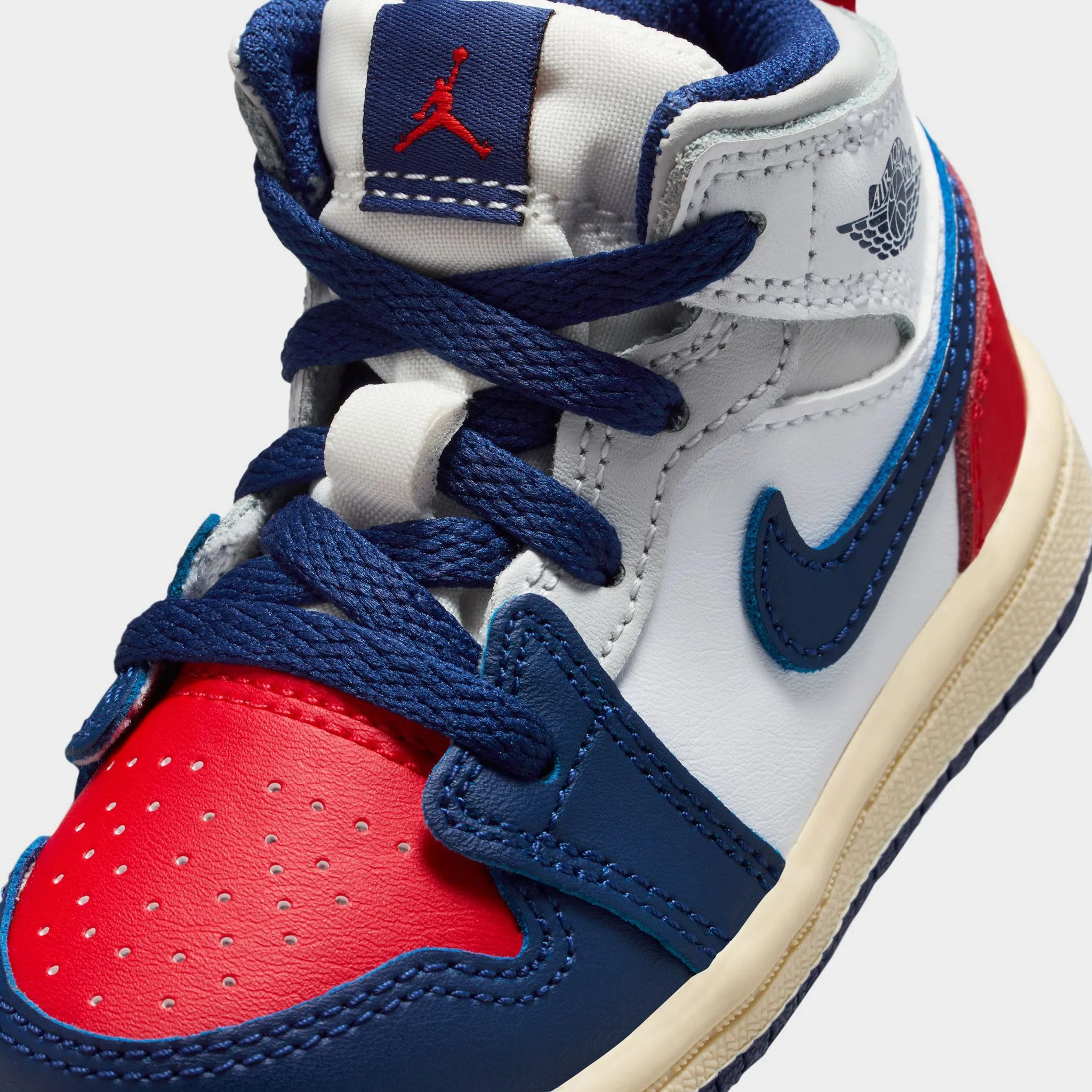 Air Flow Channels Arch Tech Jordan 1 Mid TD White / Deep Royal Blue - University Red