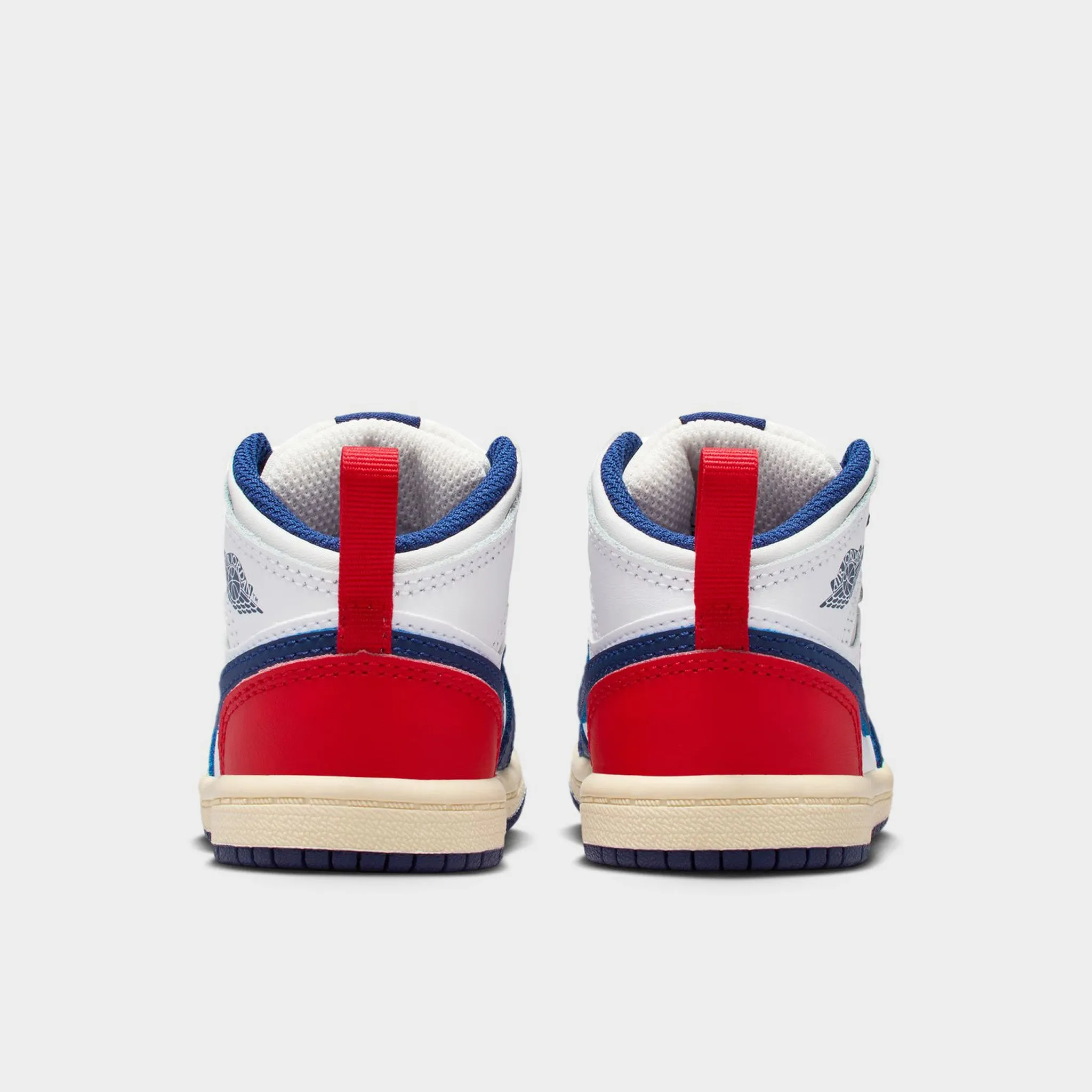 Jordan 1 Mid TD White / Deep Royal Blue - University Red Cool Streetwear